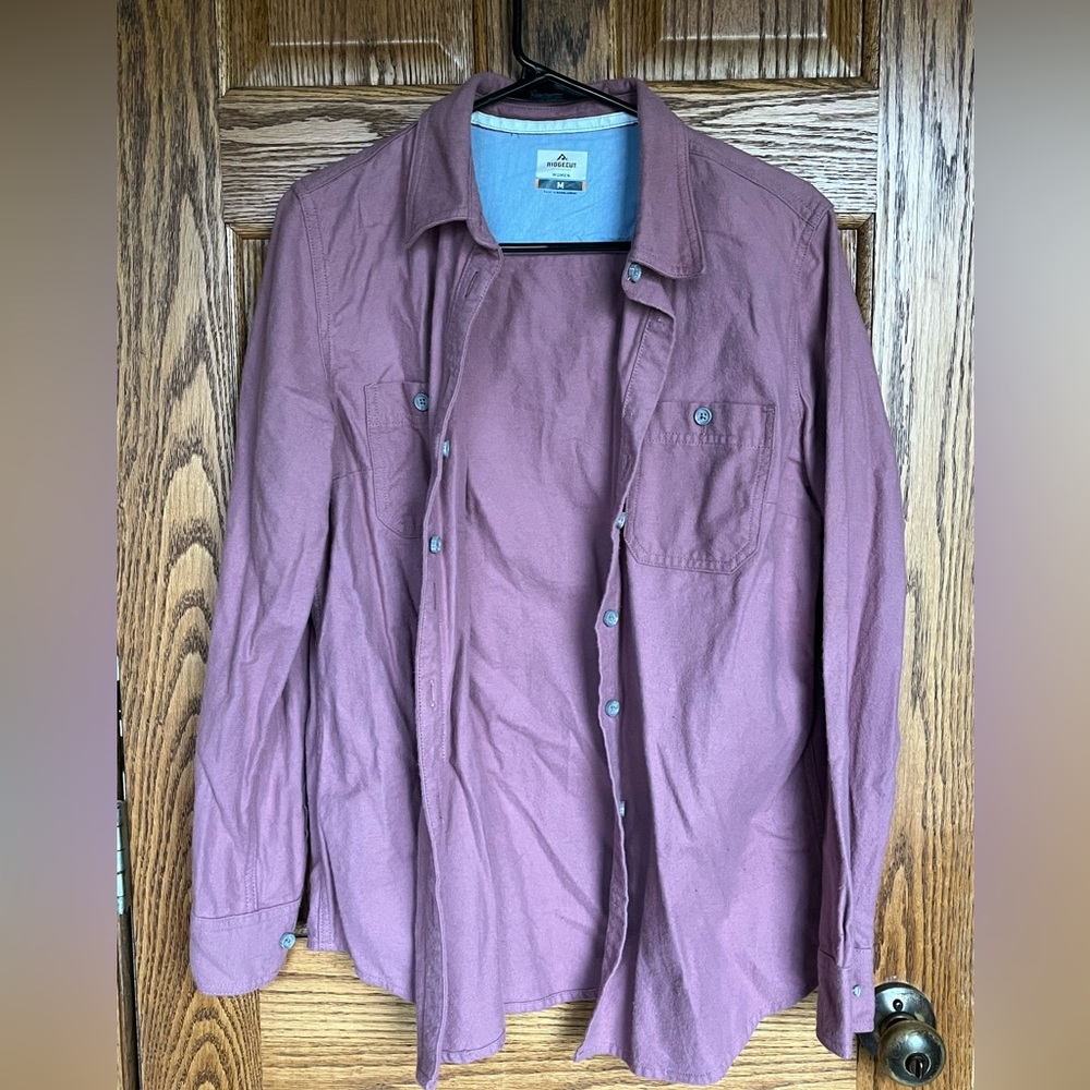 Pink flannel button down